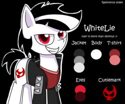 Size: 1200x1000 | Tagged: safe, artist:whitelie, oc, oc only, oc:white lie, pony, clothes, jacket, ponysona, reference sheet, solo