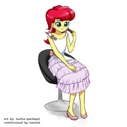 Size: 1000x1000 | Tagged: safe, artist:twilite-sparkleplz, oc, oc only, oc:golden sheen, equestria girls, g4, clothes, crossdressing, dress, equestria girls-ified, male, solo, trap