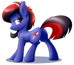 Size: 2238x1954 | Tagged: safe, artist:sentireaeris, oc, oc only, oc:shotsie, earth pony, pony, bedroom eyes, butt, chest fluff, female, lidded eyes, mare, plot, simple background, smiling, solo, transparent background