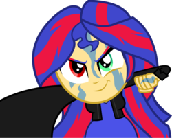 Size: 1217x978 | Tagged: dead source, safe, artist:wubcakeva, sunset shimmer, elements of insanity, equestria girls, g4, alternate universe, base used, clothes, female, heterochromia, painset shimmercakes, possessed, simple background, solo, transparent background, vector