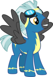 Size: 2080x3000 | Tagged: safe, artist:chainchomp2, thunderlane, pegasus, pony, g4, marks and recreation, .svg available, clothes, goggles, high res, male, simple background, solo, stallion, transparent background, uniform, vector, wonderbolts uniform