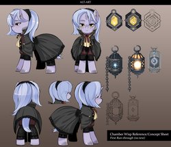 Size: 4312x3710 | Tagged: safe, artist:alts-art, oc, oc only, oc:chamber wisp, pony, female, gothic, lantern, reference sheet, solo