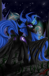 Size: 1700x2600 | Tagged: safe, artist:metalbladepegasus, nightmare moon, alicorn, pony, g4, both cutie marks, butt, electricity, female, licking, lidded eyes, looking at you, looking back, looking back at you, mare, night, open mouth, plot, solo, stars, tongue out