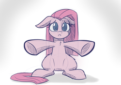 Size: 700x490 | Tagged: safe, artist:heir-of-rick, pinkie pie, earth pony, pony, g4, bronybait, chest fluff, cute, cuteamena, female, floppy ears, hugs needed, looking at you, mare, pinkamena diane pie, sad, simple background, sitting, solo, white background