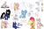 Size: 3000x2000 | Tagged: safe, artist:heir-of-rick, applejack, fluttershy, princess luna, scootaloo, spike, twilight velvet, oc, lapras, monster pony, original species, pony, tatzlpony, g4, female, high res, impossibly large ears, pokémon, simple background, sketch, sketch dump, species swap, tatzljack, white background