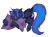 Size: 700x511 | Tagged: safe, artist:thexiiilightning, nightmare moon, alicorn, pony, g4, animated, cute, ear flick, ear fluff, fangs, female, hug, nightmare mlem, pillow, pillow hug, sleeping, solo, tongue out, wing twitch, wings