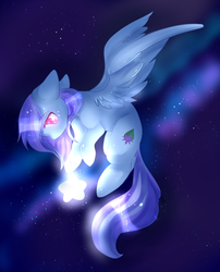 Size: 1552x1920 | Tagged: artist needed, safe, oc, oc only, oc:peppermint crunch, pegasus, pony, female, mare, solo, stars, tangible heavenly object