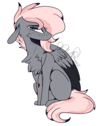 Size: 3206x4007 | Tagged: safe, artist:sweetmelon556, oc, oc only, oc:immish, pegasus, pony, chest fluff, colored wings, high res, male, multicolored wings, simple background, sitting, solo, stallion, transparent background