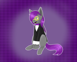 Size: 1080x864 | Tagged: safe, oc, oc only, bat pony, abstract background, bat pony oc, bowtie, clothes, cufflinks, cuffs (clothes), female, glasses, mare, monocle, solo, suit