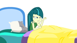 Size: 1024x573 | Tagged: safe, artist:gouhlsrule, juniper montage, equestria girls, g4, bed, crying, female, implied nightmare, nightmare, simple background, solo, transparent background, vector