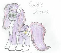 Size: 1255x1095 | Tagged: safe, artist:glitchy-changeling, oc, oc only, oc:cuddle strokes, pegasus, pony, female, mare, solo, traditional art