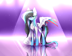 Size: 3600x2800 | Tagged: safe, artist:huirou, oc, oc only, oc:huirou lazuli, pegasus, pony, colored wings, female, fusion, heterochromia, high res, mare, multicolored wings, solo