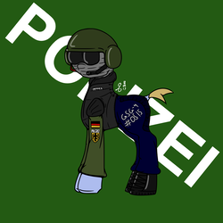 Size: 3000x3000 | Tagged: safe, artist:lambdacat, oc, oc only, pony, ambiguous gender, clothes, german, gsg9, helmet, high res, police, polizei, simple background, solo, uniform
