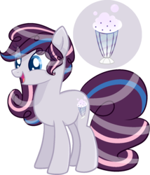 Size: 1092x1273 | Tagged: safe, artist:quartziie, oc, oc only, oc:blueberry float, earth pony, pony, cutie mark background, female, mare, simple background, solo, transparent background