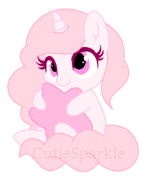 Size: 452x538 | Tagged: safe, artist:cutiesparkle, oc, oc only, oc:pinkster, pony, unicorn, chibi, female, mare, simple background, smiling, solo, stars, transparent background