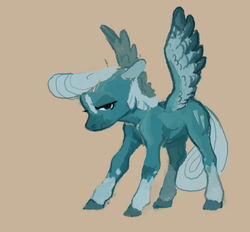 Size: 797x740 | Tagged: safe, artist:spectralunicorn, oc, oc only, oc:cold snap, pegasus, pony, looking at you, simple background, solo, spread wings, unamused, wings