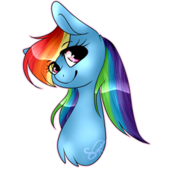 Size: 2500x2500 | Tagged: safe, artist:katzishiki, rainbow dash, pegasus, pony, g4, bust, female, high res, mare, portrait, simple background, solo, transparent background