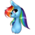 Size: 2500x2500 | Tagged: safe, artist:katzishiki, rainbow dash, pegasus, pony, g4, bust, female, high res, mare, portrait, simple background, solo, transparent background