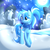 Size: 894x894 | Tagged: safe, artist:kyodashiro, oc, oc only, oc:cold spirea, pony, unicorn, clothes, female, mare, moon, scarf, snow, snowfall, solo