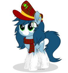 Size: 6000x6500 | Tagged: safe, artist:suramii, oc, oc only, oc:mad munchkin, oc:maddy, pony, absurd resolution, clothes, female, hat, mare, movie accurate, scarf, simple background