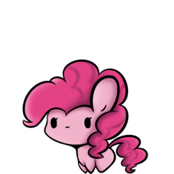 Size: 600x600 | Tagged: dead source, safe, artist:bleedshark, pinkie pie, earth pony, pony, g4, chibi, female, mare, simple background, solo, transparent background