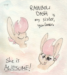 Size: 692x775 | Tagged: safe, artist:slightlyshade, scootaloo, pony, g4, female, mare, solo, traditional art