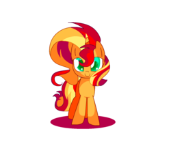 Size: 1300x1080 | Tagged: safe, artist:andromedasparkz, sunset shimmer, pony, unicorn, g4, cute, female, looking at you, mare, shimmerbetes, simple background, smiling, solo, transparent background