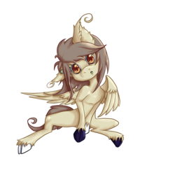 Size: 1500x1500 | Tagged: safe, artist:awkwardlyanonymous, oc, oc only, oc:odd ends, pegasus, pony, cloven hooves, female, mare, mismatched hooves, simple background, solo, transparent background