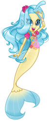 Size: 732x1820 | Tagged: safe, artist:gihhbloonde, princess skystar, mermaid, equestria girls, g4, my little pony: the movie, clothes, equestria girls-ified, female, fins, looking at you, mermaidized, simple background, smiling, solo, species swap, tail, transparent background