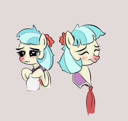 Size: 760x716 | Tagged: safe, artist:smartcookie, coco pommel, g4, the saddle row review, bust, female, portrait, red nosed, sick, solo