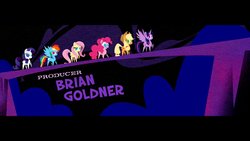 Size: 1200x675 | Tagged: safe, screencap, applejack, fluttershy, pinkie pie, rainbow dash, rarity, twilight sparkle, alicorn, earth pony, pegasus, pony, unicorn, g4, my little pony: the movie, brian goldner, claus studios, credits, female, mane six, mare, pointy ponies, twilight sparkle (alicorn), wip