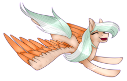 Size: 3568x2271 | Tagged: safe, artist:katzishiki, oc, oc only, oc:soda, pegasus, pony, colored wings, female, flying, high res, mare, multicolored wings, simple background, solo, transparent background