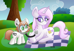 Size: 1080x750 | Tagged: safe, artist:snakeythingy, fleur-de-lis, oc, oc:healing touch, pony, unicorn, g4, check up, female, heartbeat, listening, mare, organs, request, stethoscope, story included