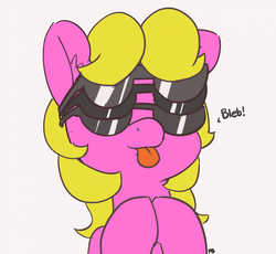 Size: 1280x1179 | Tagged: safe, artist:pabbley, shady, pony, g1, g4, 30 minute art challenge, :p, female, g1 to g4, generation leap, mare, nerd pony, silly, solo, sunglasses, tongue out