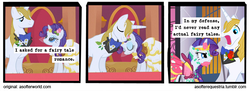 Size: 720x261 | Tagged: safe, edit, edited screencap, screencap, prince blueblood, rarity, comic:a softer equestria, g4, the best night ever, the ticket master, a softer world, angry, cake, clothes, comic, dress, duo, food, gala dress, messy, wedding dress