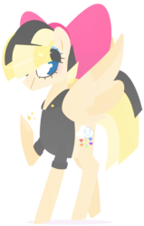Size: 813x1280 | Tagged: safe, artist:vivian reed, songbird serenade, pegasus, pony, g4, my little pony: the movie, bow, female, hair bow, mare, profile, simple background, smiling, solo, sparkles, spread wings, transparent background, wings
