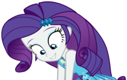 Size: 2048x1300 | Tagged: safe, artist:thebarsection, rarity, a queen of clubs, equestria girls, g4, my little pony equestria girls: better together, clothes, dress, female, looking down, rarity peplum dress, simple background, smiling, solo, transparent background