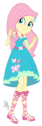 Size: 693x2048 | Tagged: safe, artist:ilaria122, fluttershy, equestria girls, g4, my little pony equestria girls: better together, clothes, cute, dress, feet, female, not a vector, sandals, simple background, solo, transparent background