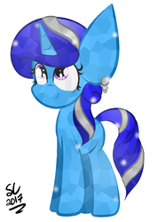 Size: 639x895 | Tagged: safe, artist:sugarcloud12, oc, oc only, oc:frost fire, crystal pony, pony, unicorn, crystallized, female, mare, simple background, solo, white background