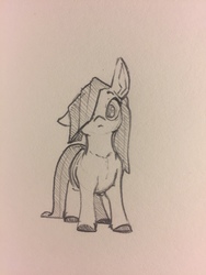 Size: 960x1280 | Tagged: safe, artist:greyscaleart, marble pie, earth pony, pony, g4, female, grayscale, mare, monochrome, solo, traditional art