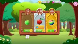 Size: 960x540 | Tagged: safe, gameloft, truffle shuffle, pony, g4, apple, apple tree, bits, colt, expensive, flower, food, game screencap, gem, green apple, male, red apple, sweet apple acres, tree, zap apple