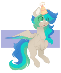 Size: 2000x2400 | Tagged: safe, artist:k-indle, oc, oc only, pegasus, pony, female, hat, high res, mare, party hat, solo