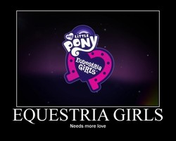 Size: 750x600 | Tagged: safe, equestria girls, g4, black background, logo, meme, motivational poster, no pony, simple background