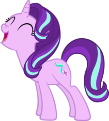 Size: 4045x4500 | Tagged: safe, artist:slb94, starlight glimmer, pony, unicorn, g4, uncommon bond, ^^, absurd resolution, cute, eyes closed, female, glimmerbetes, mare, open mouth, simple background, solo, transparent background, vector, yay