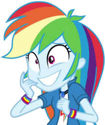Size: 1687x1995 | Tagged: safe, artist:thebarsection, rainbow dash, equestria girls, equestria girls specials, g4, clothes, female, geode of super speed, grin, magical geodes, simple background, smiling, solo, transparent background, wristband