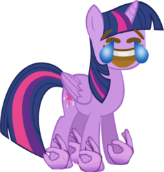 Size: 2000x2098 | Tagged: safe, twilight sparkle, alicorn, pony, g4, cursed image, downvote bait, emoji, emoji ponies, female, high res, mare, meme, modern art, open mouth, simple background, standing, transparent background, twilight sparkle (alicorn), wat, 👌, 😂