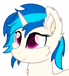 Size: 2680x2967 | Tagged: safe, artist:starstridepony, dj pon-3, vinyl scratch, g4, cheek fluff, ear fluff, high res, ms paint, simple background, smiling