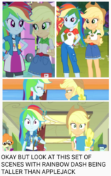 Size: 663x1056 | Tagged: safe, artist:appuljackie, screencap, applejack, rainbow dash, a queen of clubs, equestria girls, g4, my little pony equestria girls: better together, my little pony equestria girls: legend of everfree, perfect day for fun, female, humans standing next to each other