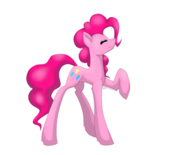 Size: 2750x2500 | Tagged: safe, artist:hoodiethepainter, pinkie pie, earth pony, pony, g4, eyes closed, female, high res, mare, raised hoof, simple background, smiling, solo, transparent background