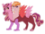 Size: 1024x770 | Tagged: safe, artist:cascayd, oc, oc only, draconequus, draconequus oc, interspecies offspring, multiple heads, offspring, parent:discord, parent:princess cadance, parents:discodance, solo, two heads, two heads are better than one